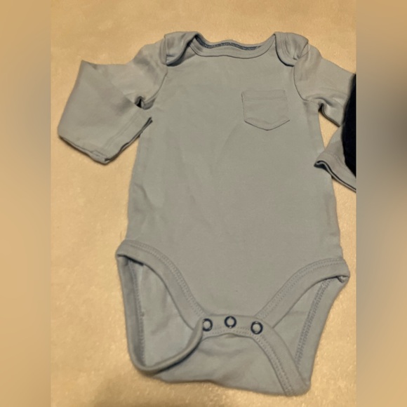 Blue and Navy Kids Onesie Set w/ “little peanut” - Picture 2 of 4